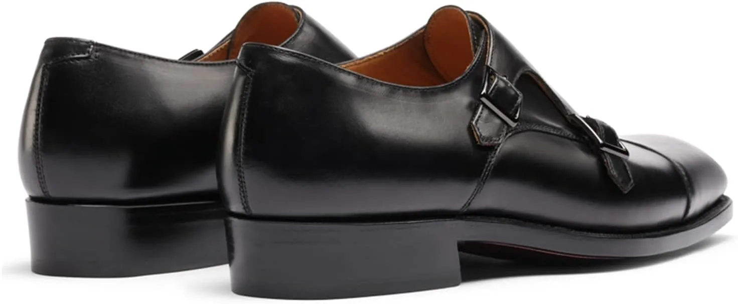 Men’s Dress Shoes Monk Strap Cap Toe Calf Leather for Versatile,Casual,Formal