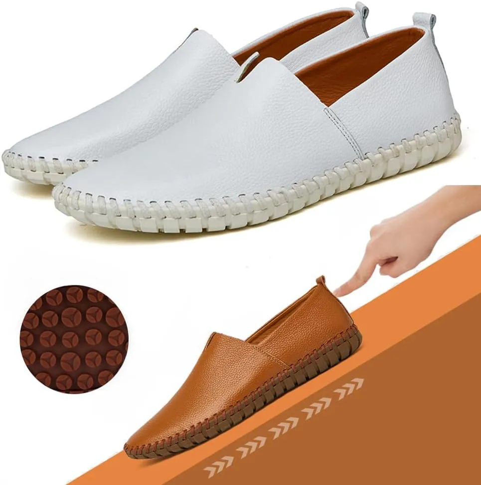 Men's Driving Loafers Leather Casual Slip On Shoes