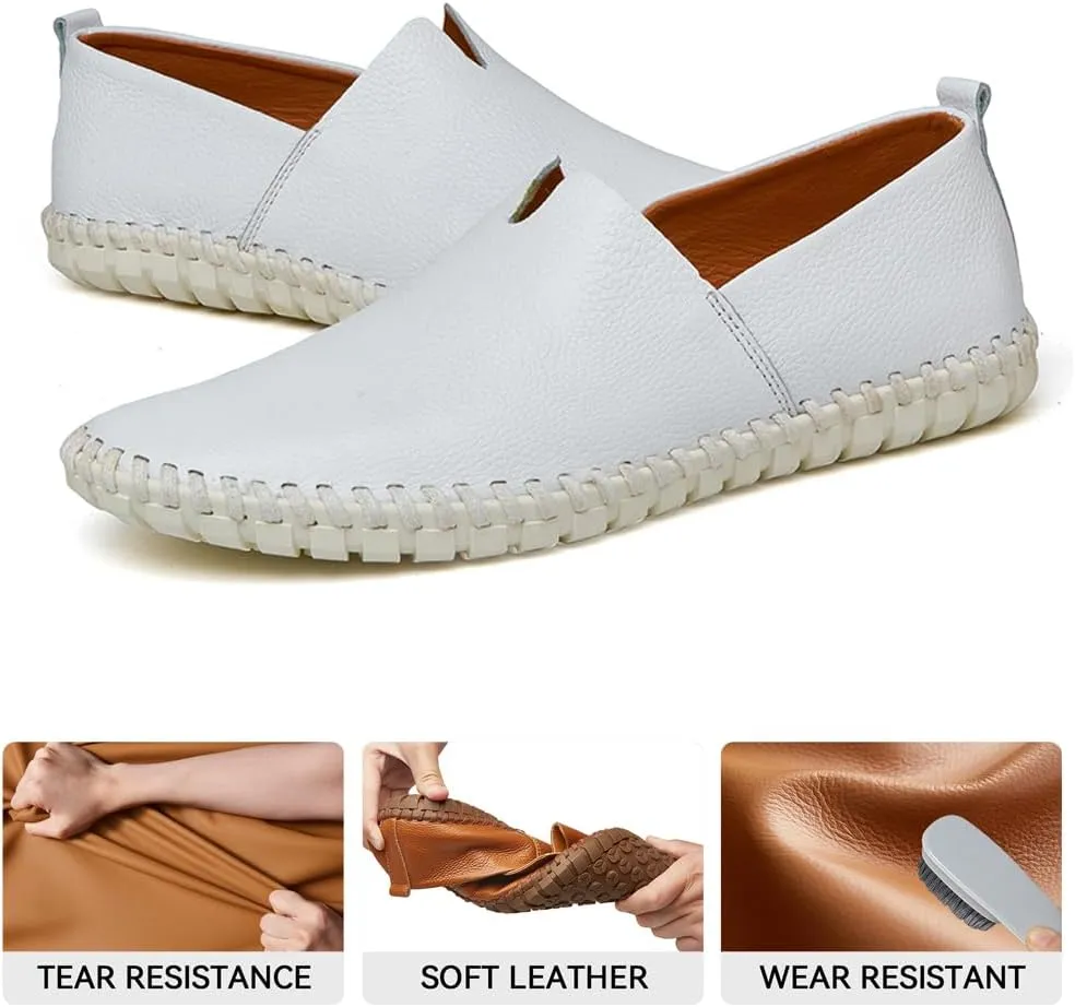 Men's Driving Loafers Leather Casual Slip On Shoes