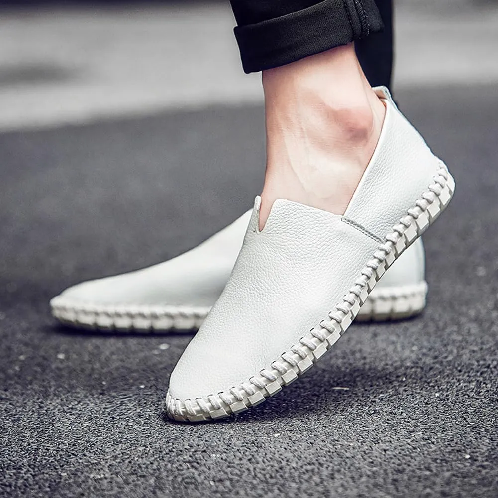 Men's Driving Loafers Leather Casual Slip On Shoes