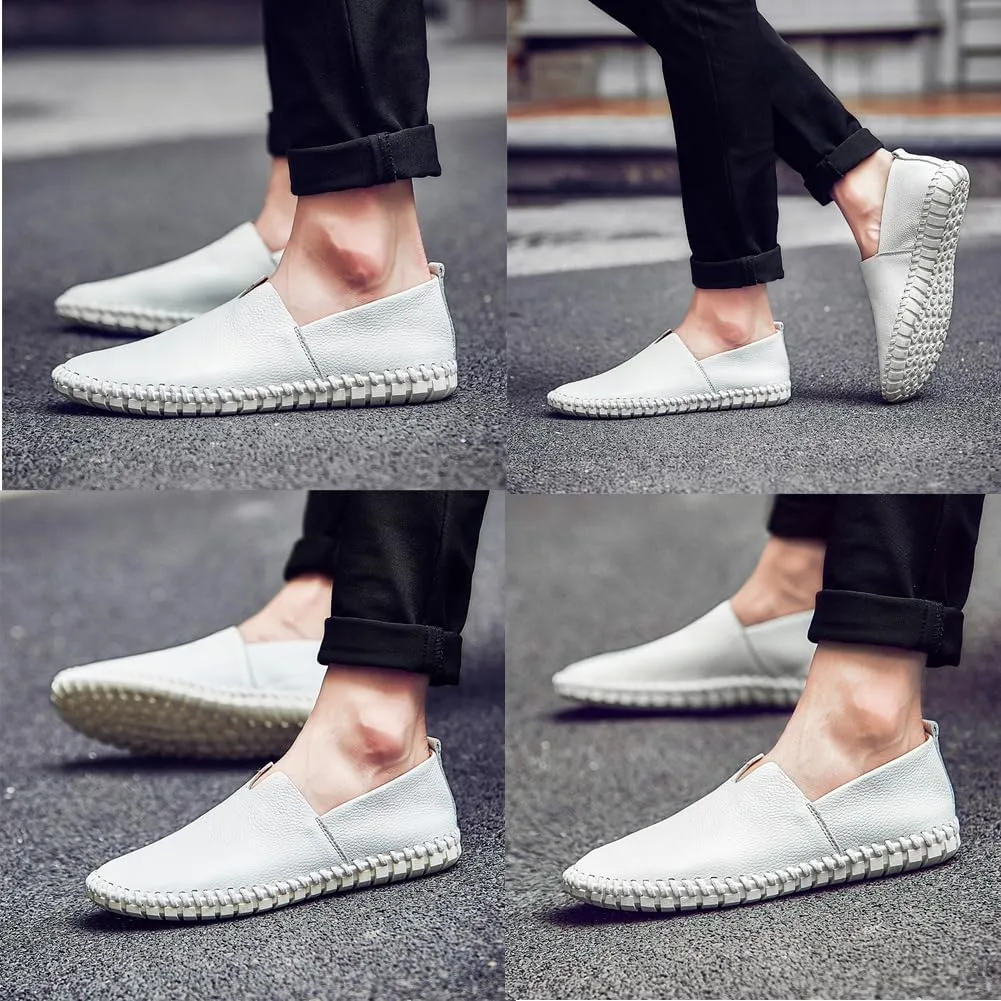 Men's Driving Loafers Leather Casual Slip On Shoes