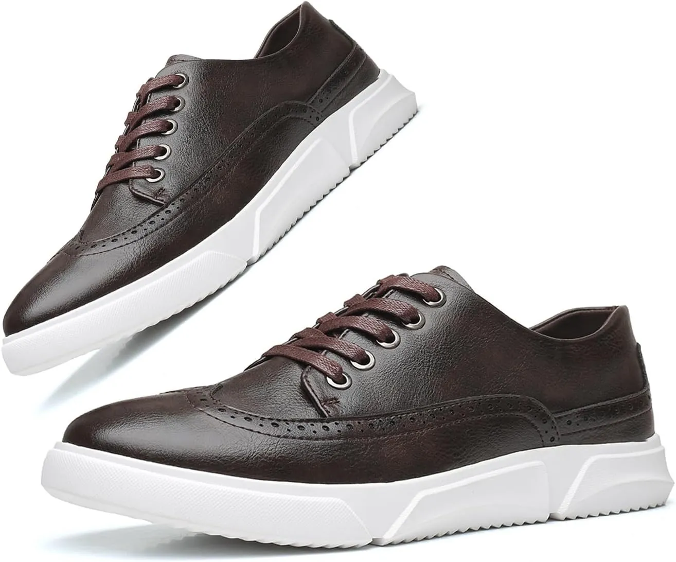 Men's Fashion Sneakers Classic Casual Shoes for Men Stylish Soft Men Dress Sneakers Wingtip Brogue Shoes
