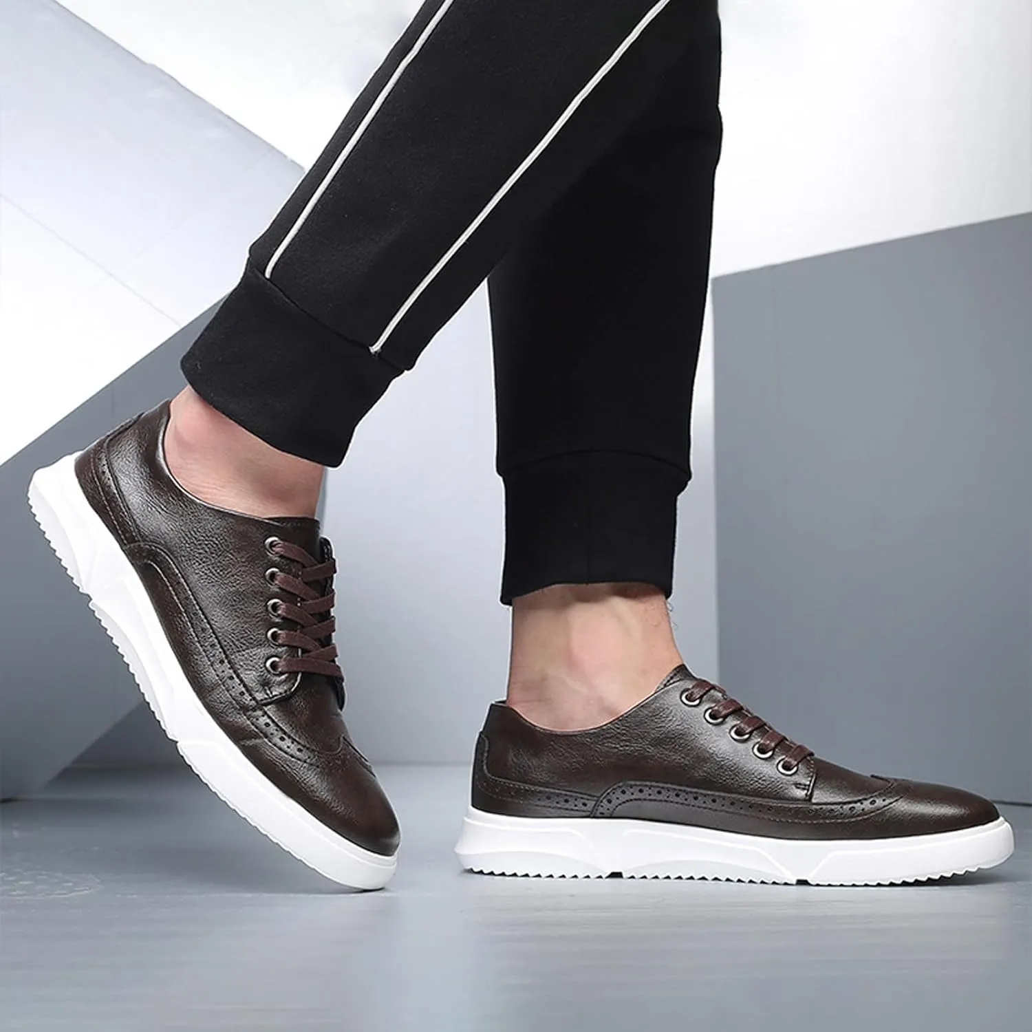 Men's Fashion Sneakers Classic Casual Shoes for Men Stylish Soft Men Dress Sneakers Wingtip Brogue Shoes