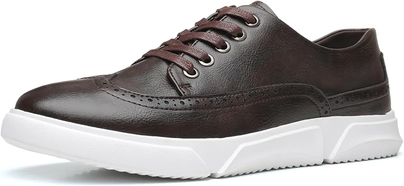 Men's Fashion Sneakers Classic Casual Shoes for Men Stylish Soft Men Dress Sneakers Wingtip Brogue Shoes