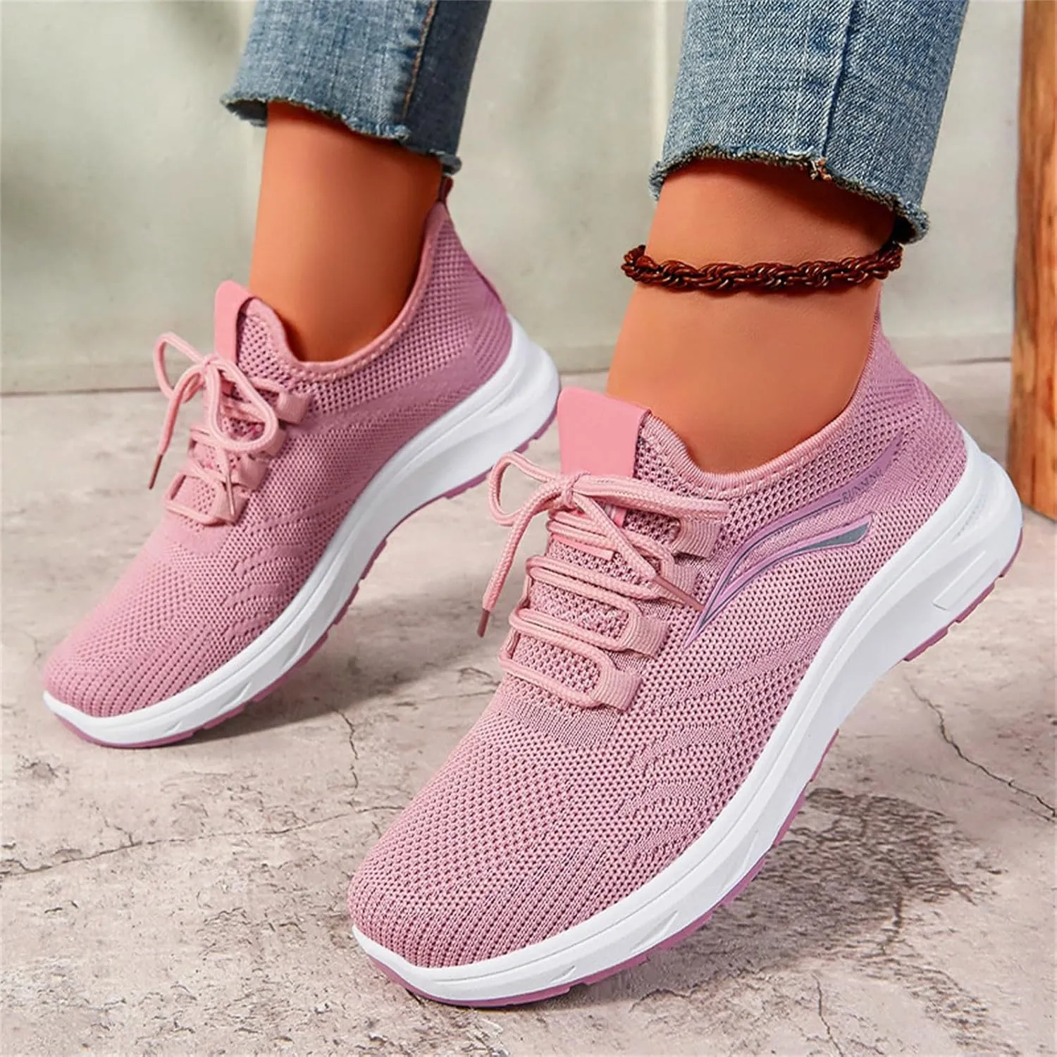 Men's Fashion Sneakers Mesh Running Shoes Non Slip Casual Athletic Walking Shoes Comfortable Cushion Sneaker