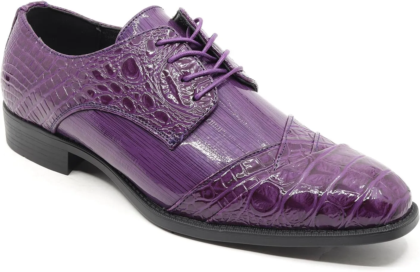 Men's Formal Fashion Tuxedo Wedding Lace Up Cap Toe Dress Shoe croco-04