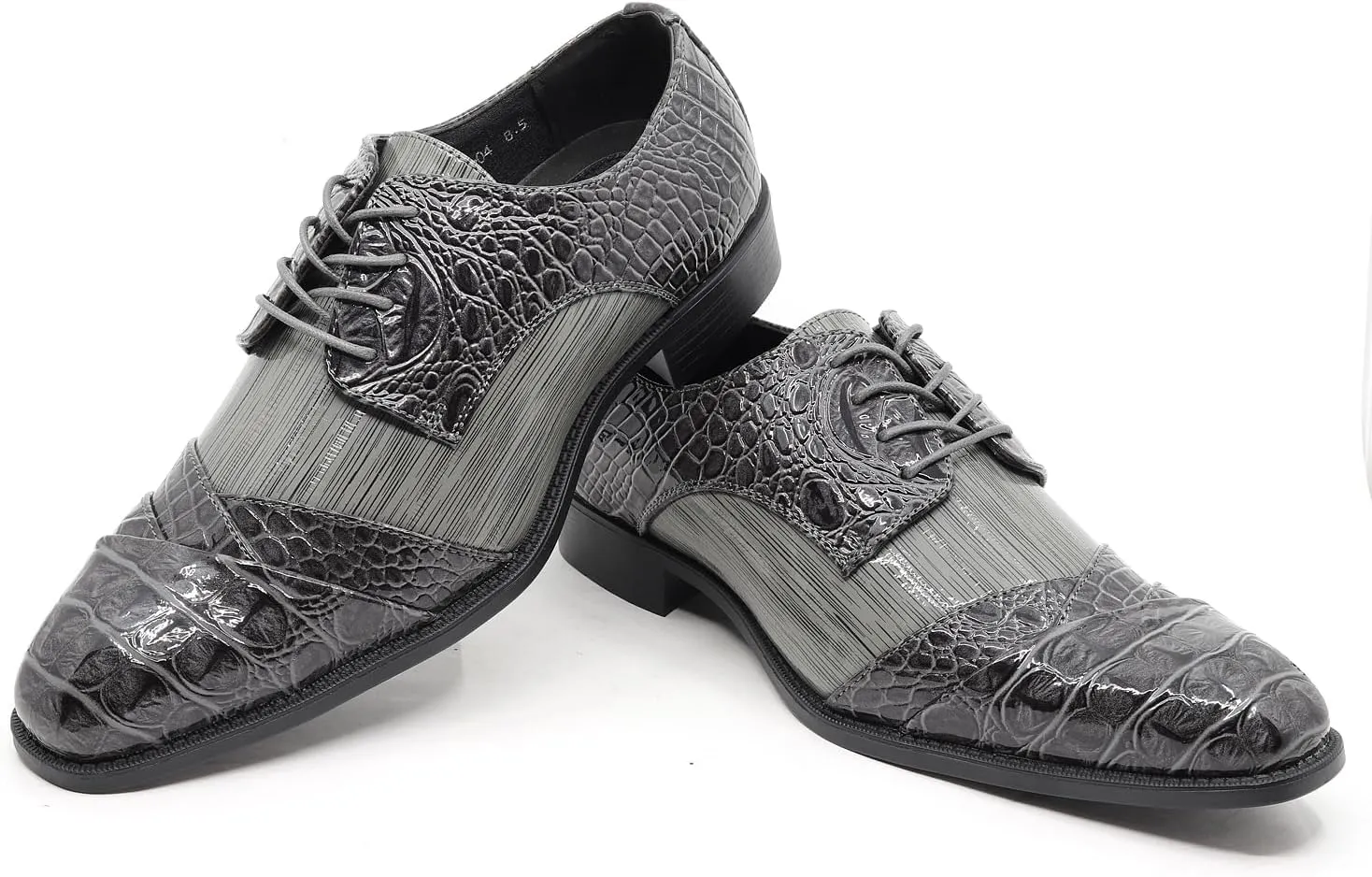 Men's Formal Fashion Tuxedo Wedding Lace Up Cap Toe Dress Shoe croco-04