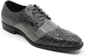 Men's Formal Fashion Tuxedo Wedding Lace Up Cap Toe Dress Shoe croco-04