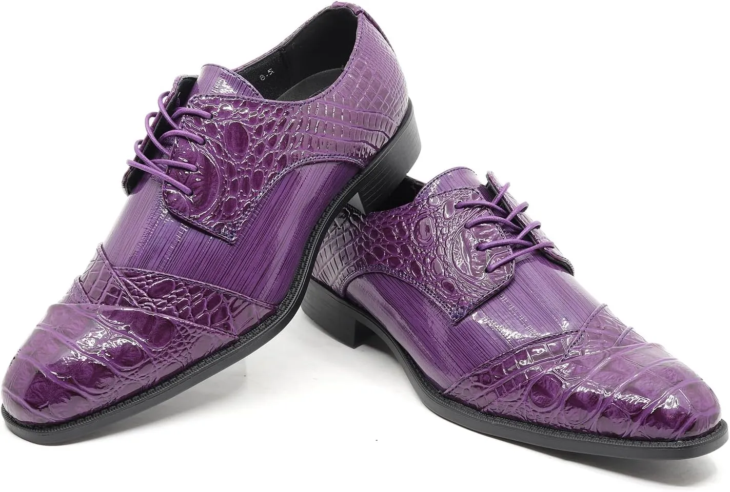 Men's Formal Fashion Tuxedo Wedding Lace Up Cap Toe Dress Shoe croco-04