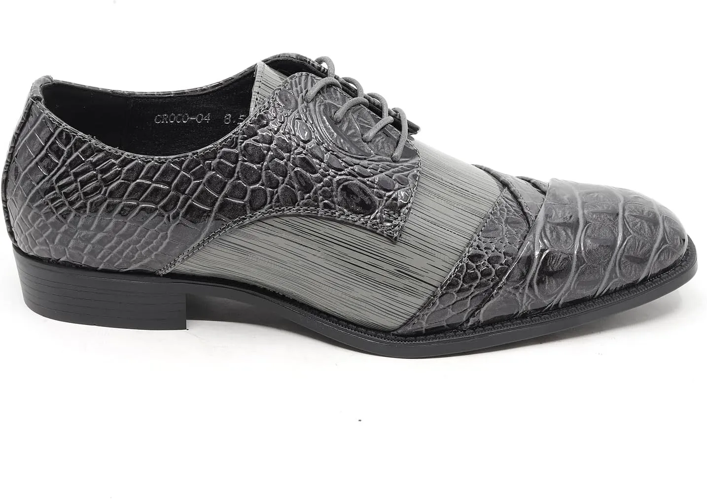 Men's Formal Fashion Tuxedo Wedding Lace Up Cap Toe Dress Shoe croco-04