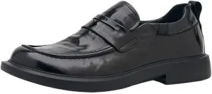 Mens Genuine Leather Dress Shoes Slip-ins Working Casual Outdoor Lightweight Cushioning Comfortable & Light-Weight
