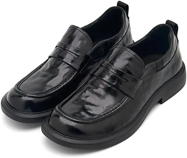 Mens Genuine Leather Dress Shoes Slip-ins Working Casual Outdoor Lightweight Cushioning Comfortable & Light-Weight