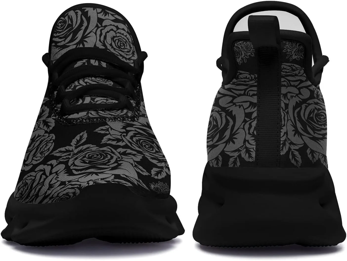 Men's Gothic Skull Running Shoes, Punk Rock Breathable Cushion Sports Walking Sneakers Gym Jogging Tennis Shoes