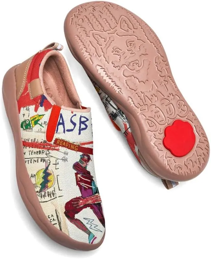 Men's Graffiti Shoes Slip On Casual Walking Travel Painted Loafers Lightweight Comfort Sneakers