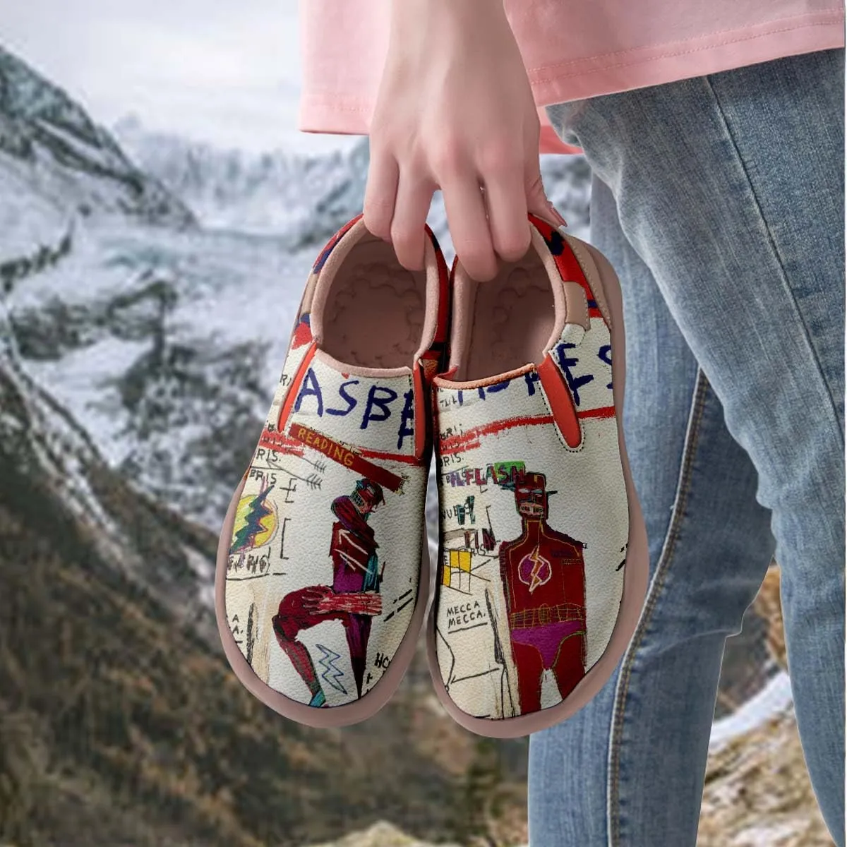 Men's Graffiti Shoes Slip On Casual Walking Travel Painted Loafers Lightweight Comfort Sneakers