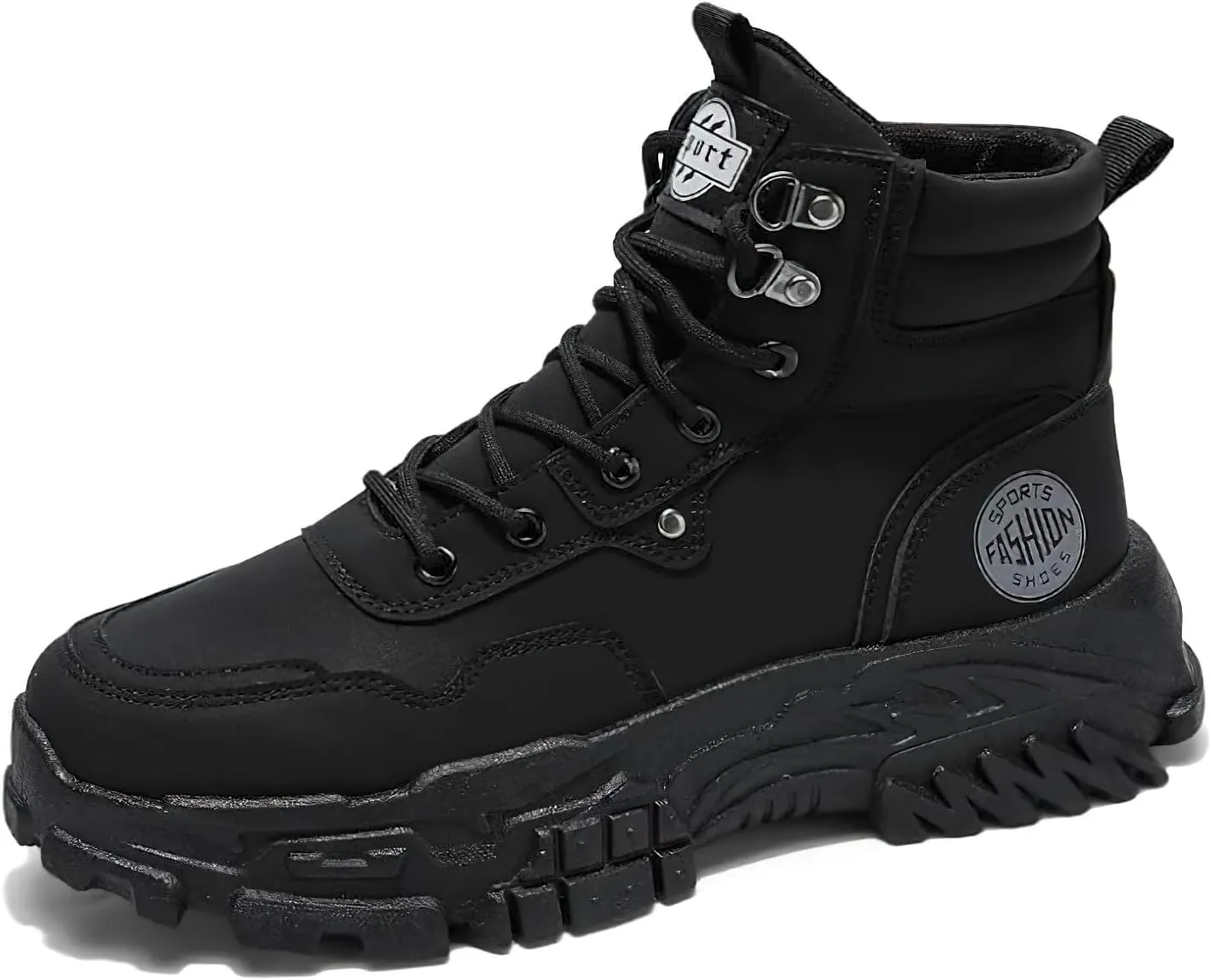 Men's High Top Fashion Sneakers,Casual Athletic Walking Shoes,Round Toe Lace-Up Shoes,Breathable Non-Slip Hiking Boots for Men