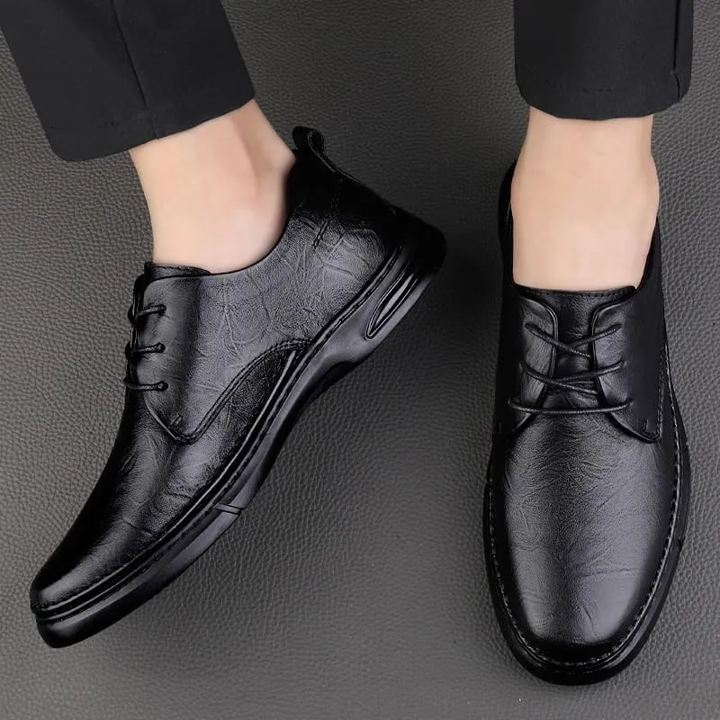 Men's Lace-Up Oxfords Shoes Mens Business Casual Loafers Shoes Patent Leather Formal Dress Shoes for Men