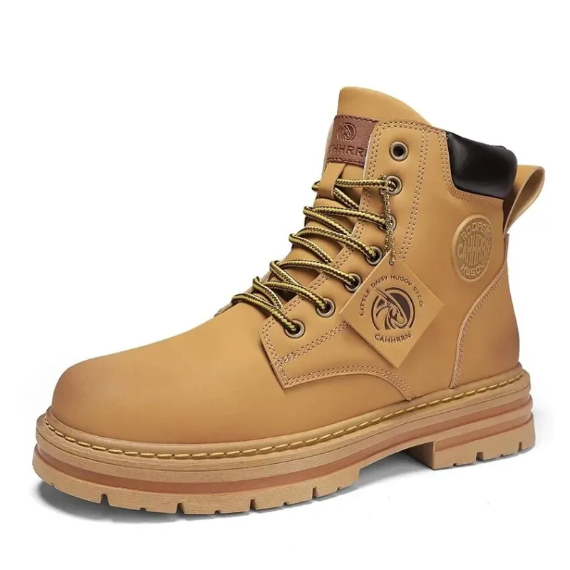 Men's Leather Boots – Insulated Warm Lining for Winter Outdoor Activities