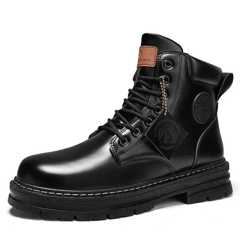 Men's Leather Boots – Insulated Warm Lining for Winter Outdoor Activities