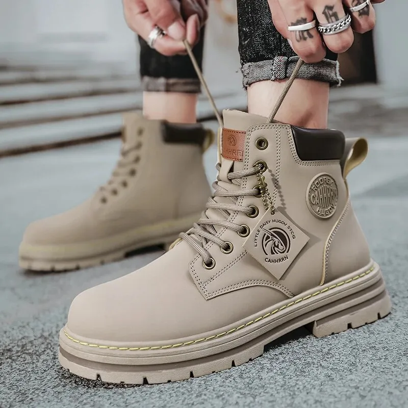 Men's Leather Boots – Insulated Warm Lining for Winter Outdoor Activities