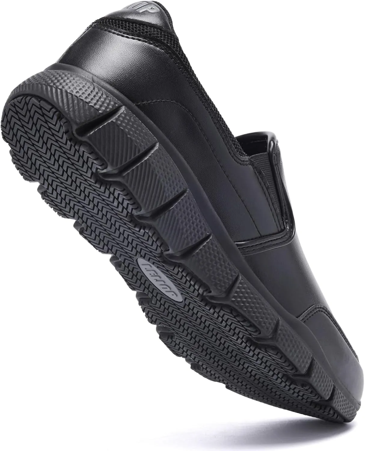 Men's Leather Non Slip Food Service Shoes Comfortable Lightweight Slip Resistant Chef Shoes for Kitchen,Restaurant,Hospital