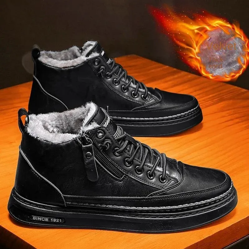 Men's Leather Warm Ankle Boots