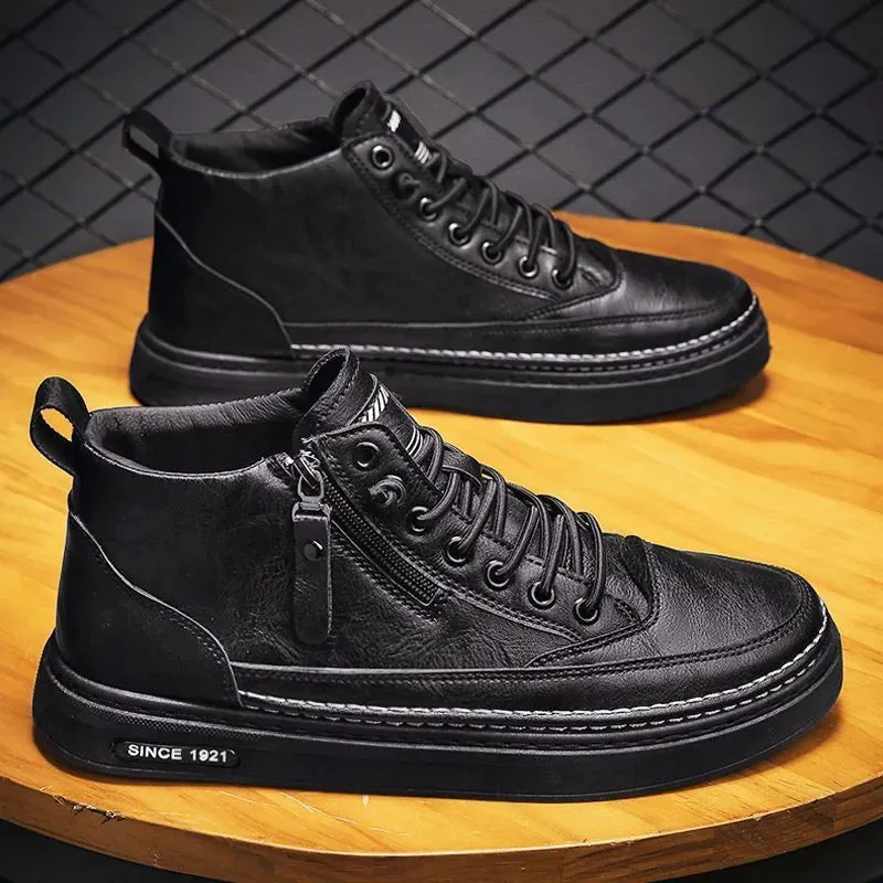 Men's Leather Warm Ankle Boots