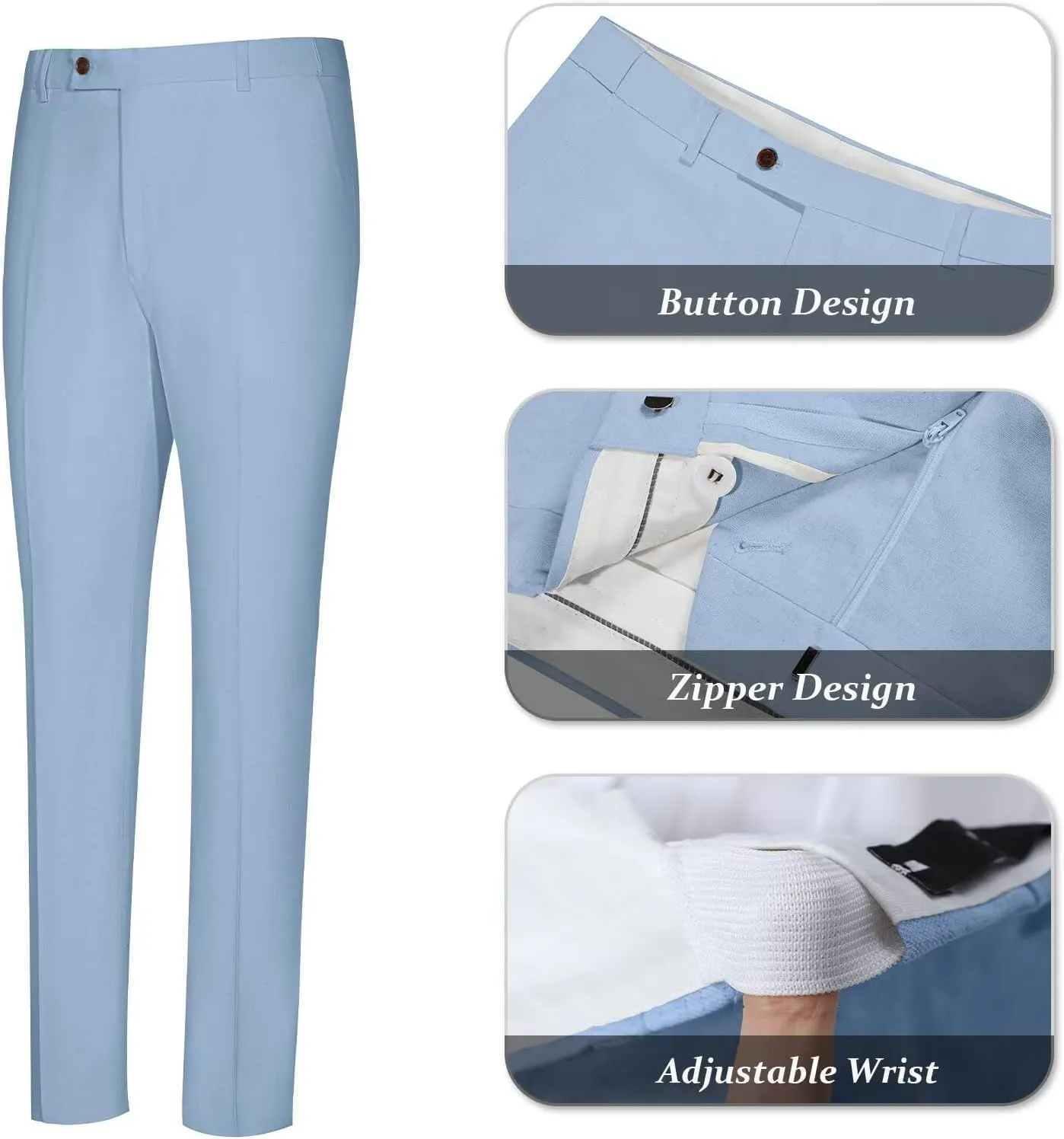 Men's Linen Suit 2 Piece Slim Fit Summer Beach Wedding Dress Tux Prom Suit Blazer Jacket and Pants