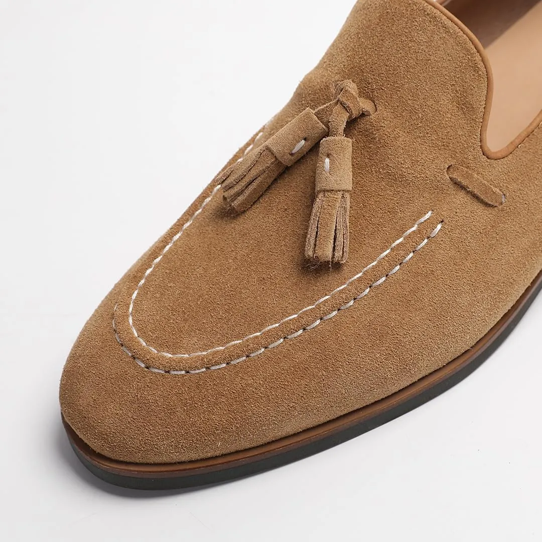Men's Loafers & Slip-Ons - Genuine Leather Tassel Loafers for Men with Business Casual Style