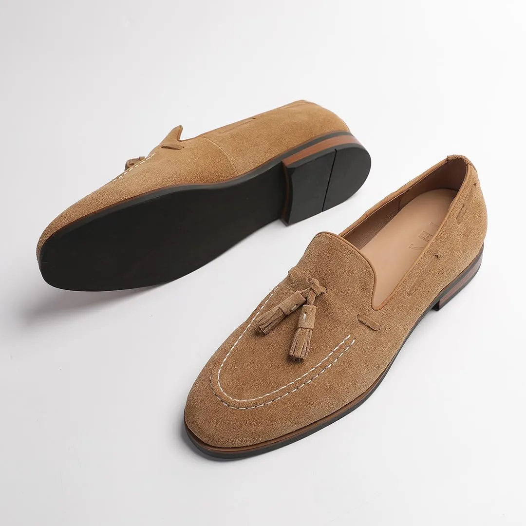 Men's Loafers & Slip-Ons - Genuine Leather Tassel Loafers for Men with Business Casual Style