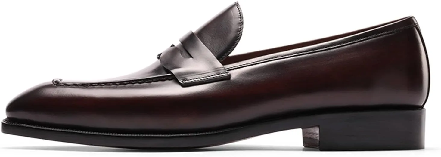 Men's Loafers & Slip-ons Leather Comfort Casual Square Toe Penny Loafers for Men