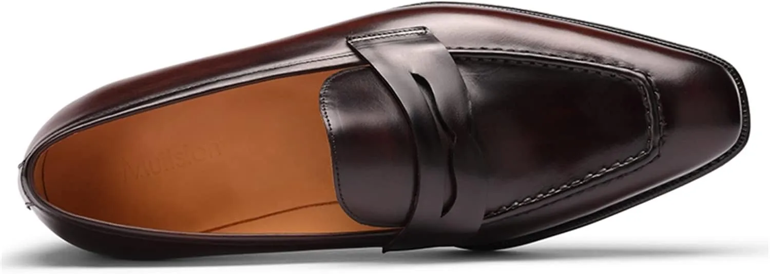 Men's Loafers & Slip-ons Leather Comfort Casual Square Toe Penny Loafers for Men