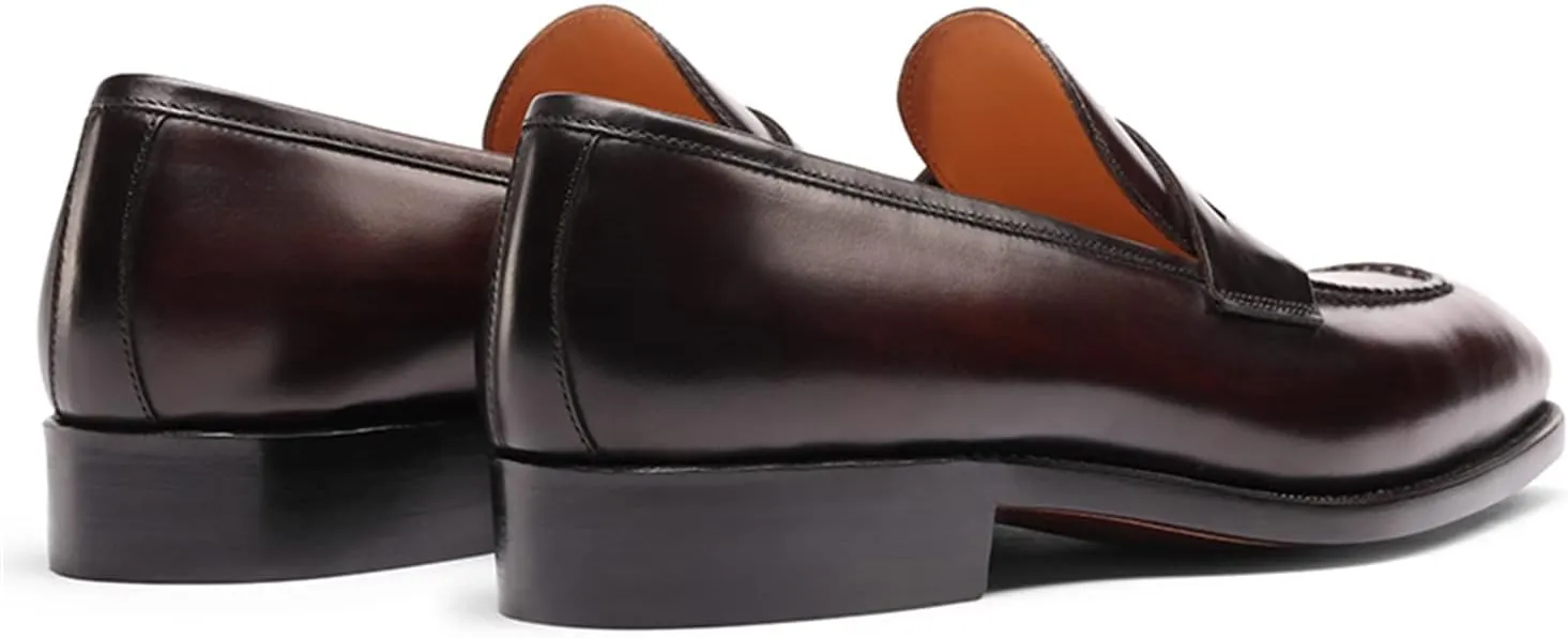 Men's Loafers & Slip-ons Leather Comfort Casual Square Toe Penny Loafers for Men