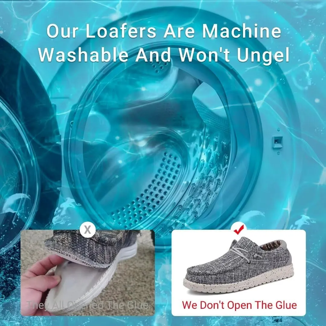 Mens Machine-Washable Casual Loafers, Men Slip On Comfortable and Breathable Boat Shoes for Work, Casual, Walk, Traveling, Beach, Gifts for Men, Zapatos Mocasines para Hombre