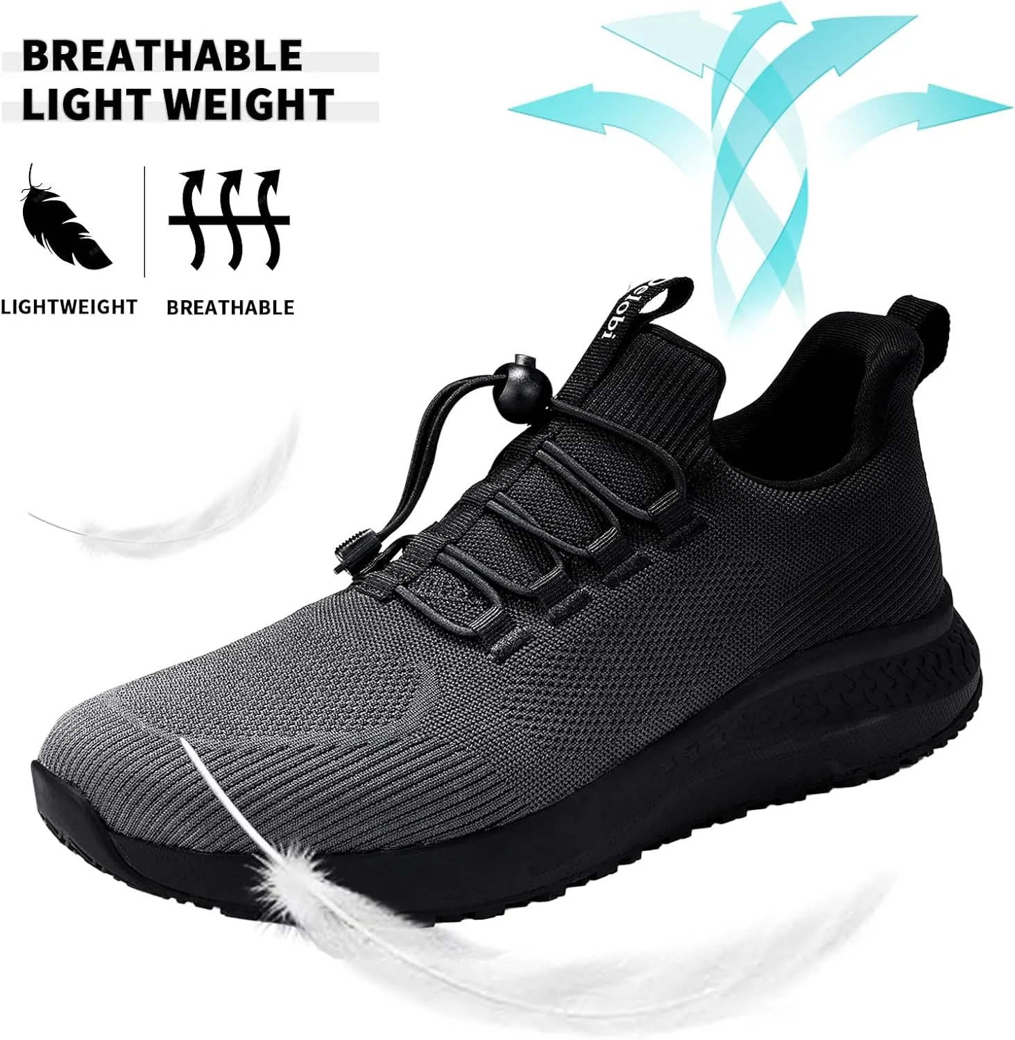 Mens Non Slip Work Shoes Slip On Water Resistant Chef Shoe for Restaurant Kitchen Food Service Working Waterproof Walking Sneakers Breathable and Lightweight