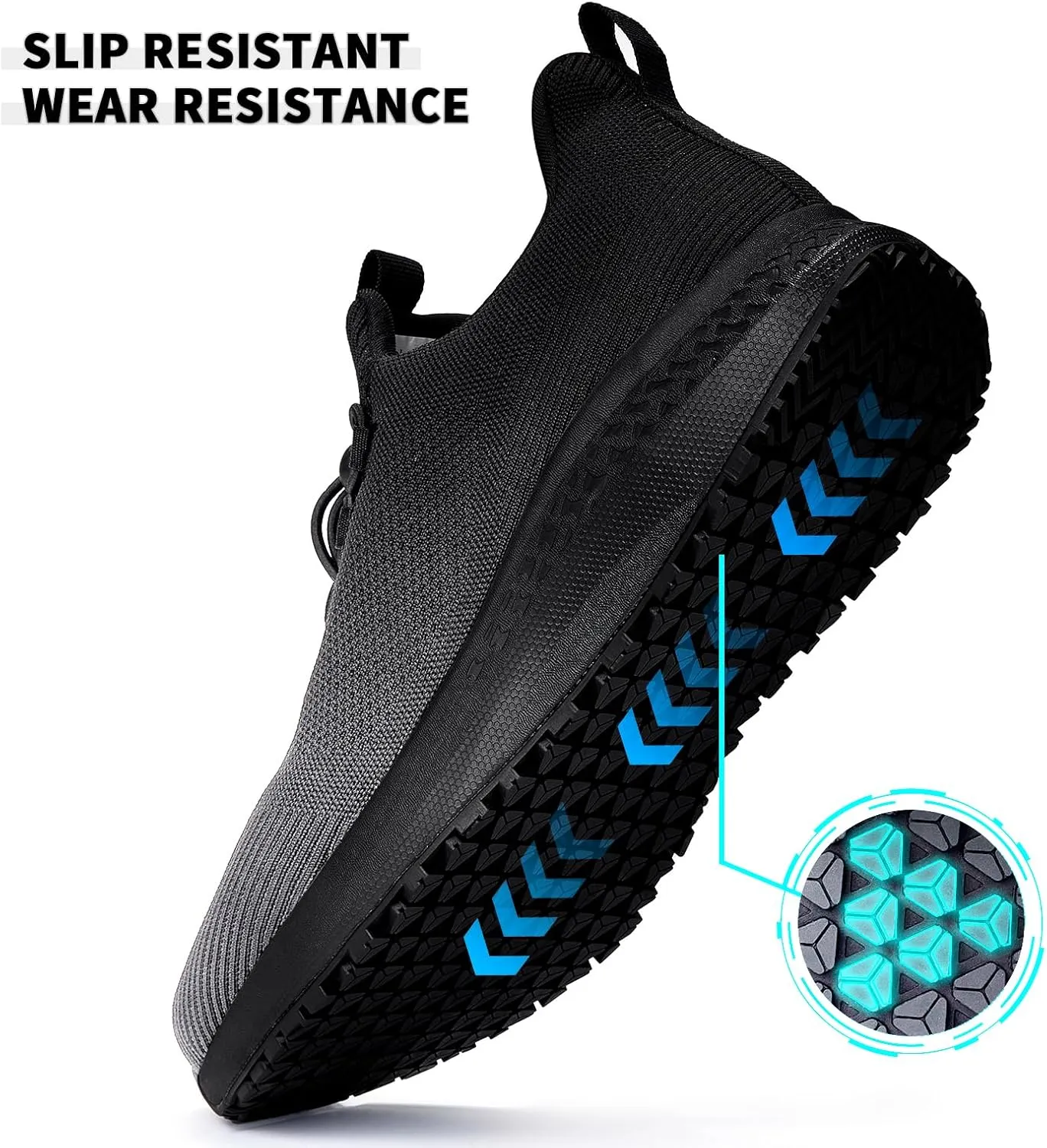 Mens Non Slip Work Shoes Slip On Water Resistant Chef Shoe for Restaurant Kitchen Food Service Working Waterproof Walking Sneakers Breathable and Lightweight