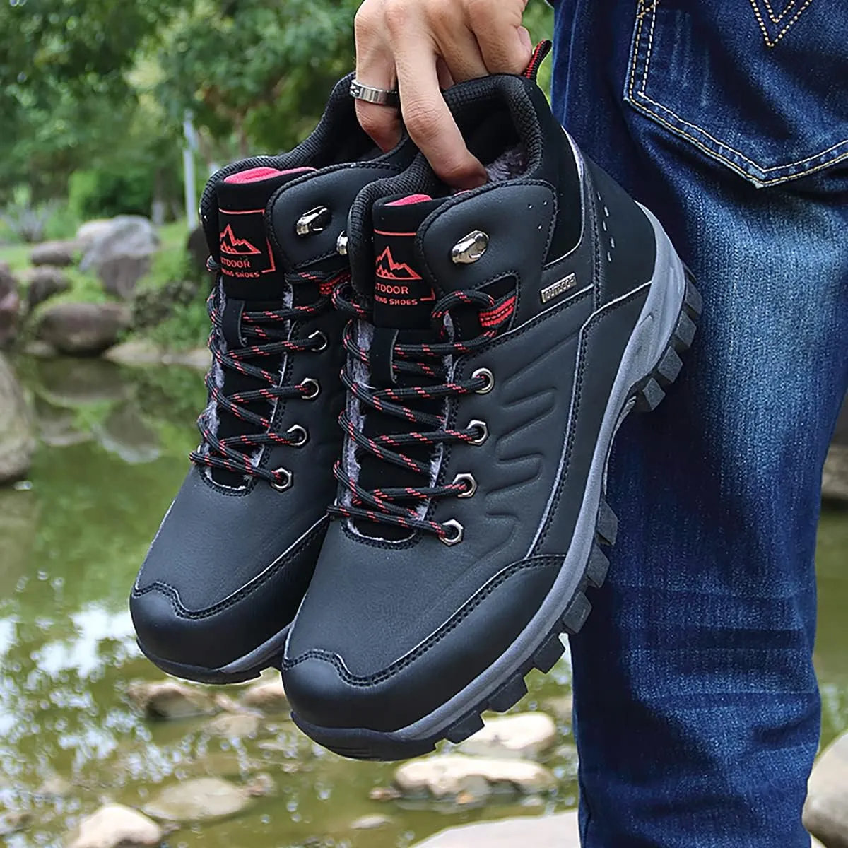 Men's Outdoor Athletic Boots Hiking Boots walking Travel High-Top Waterproof Boots Work Boots For Men