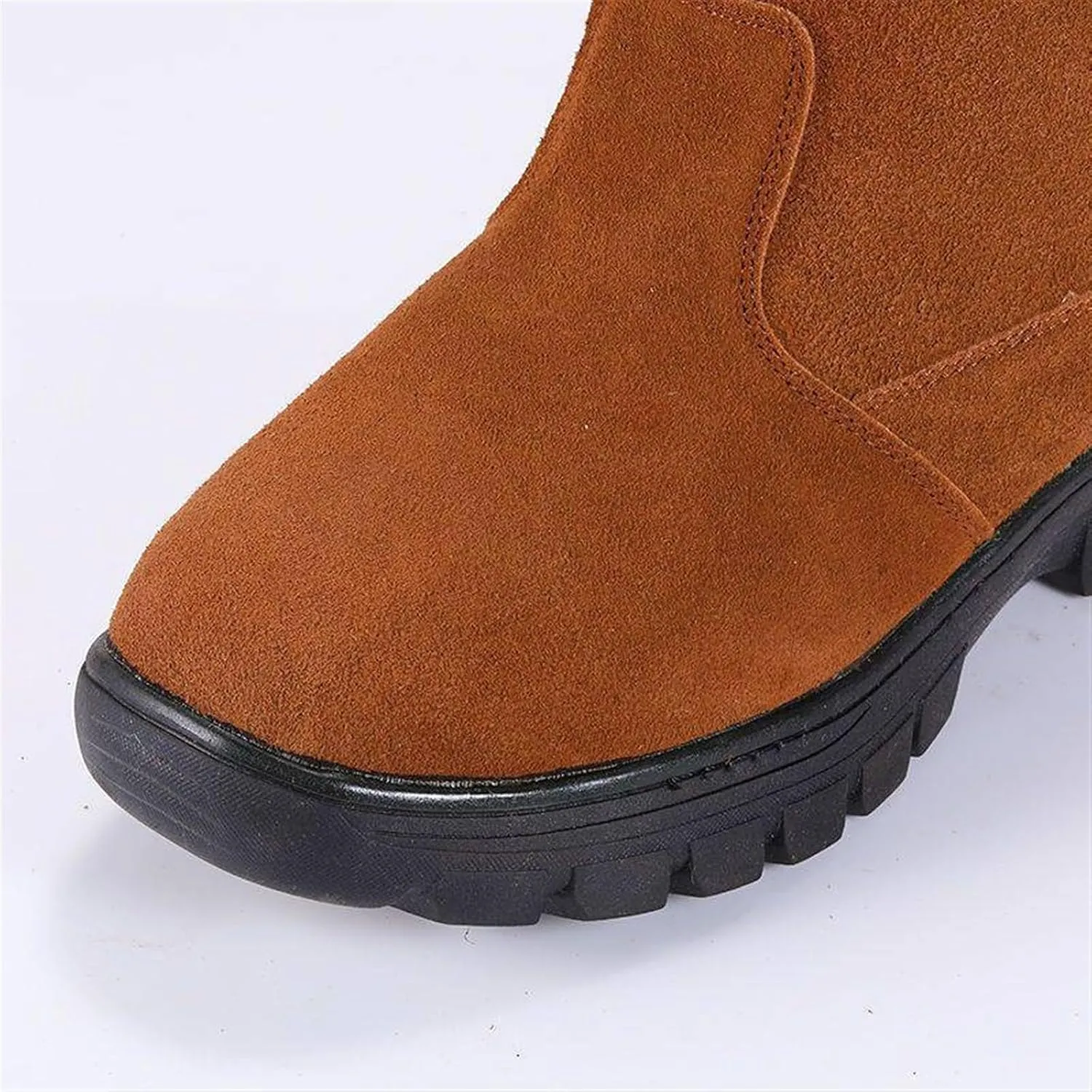 Mens Outdoor Waterproof Anti Slip Fleece Lined Tall Snow Boots, Mongolian Welder Protective Boots, Comfortable Labor Protection Shoes, for Cold Weather Work, Hiker, Trekking