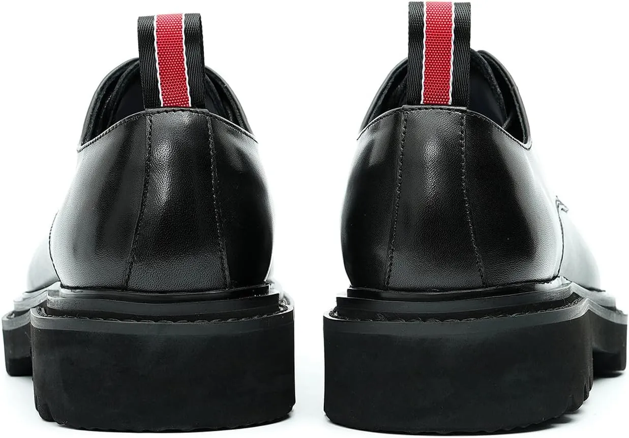 Mens Oxfords Brown and Black Dress Shoes Formal Business Lightweight Square Toe Derby Wedding Prom Casual Leather Shoes for Men