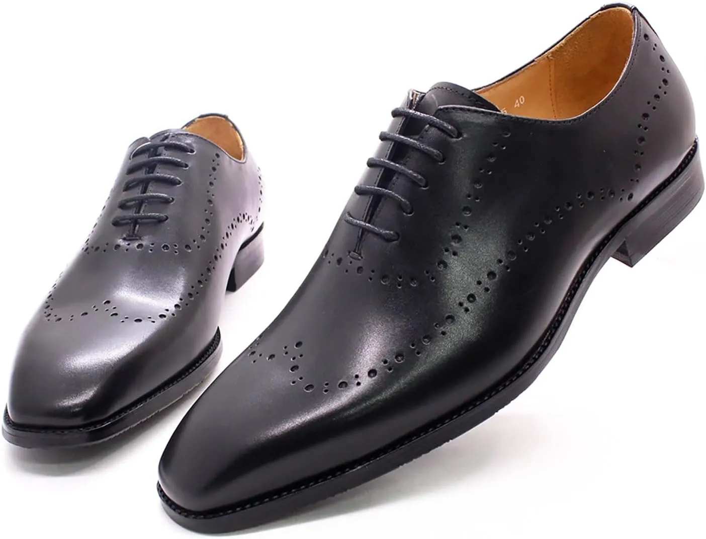 Mens Oxfords Casual Dress Formal Handmade Genuine Leather Brogues Derby Wedding Fashion Walking Shoes for Men