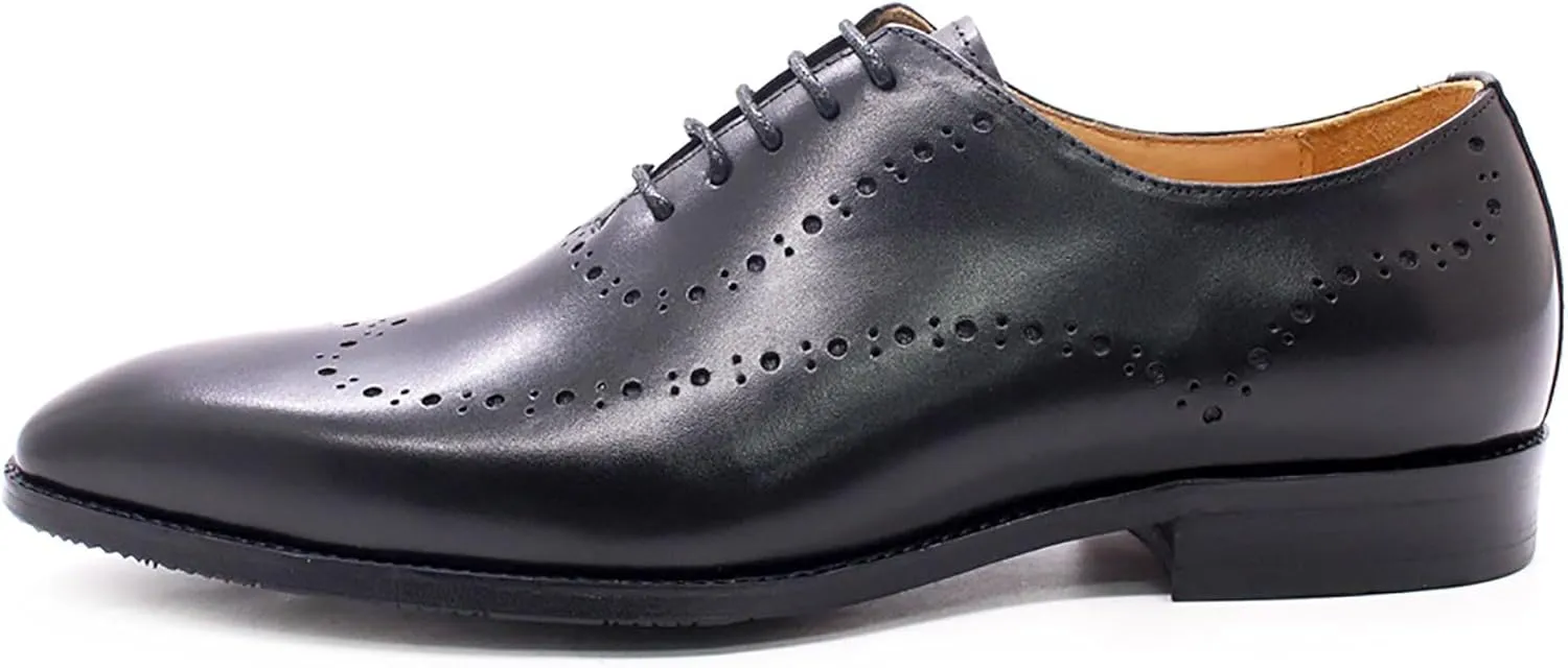 Mens Oxfords Casual Dress Formal Handmade Genuine Leather Brogues Derby Wedding Fashion Walking Shoes for Men