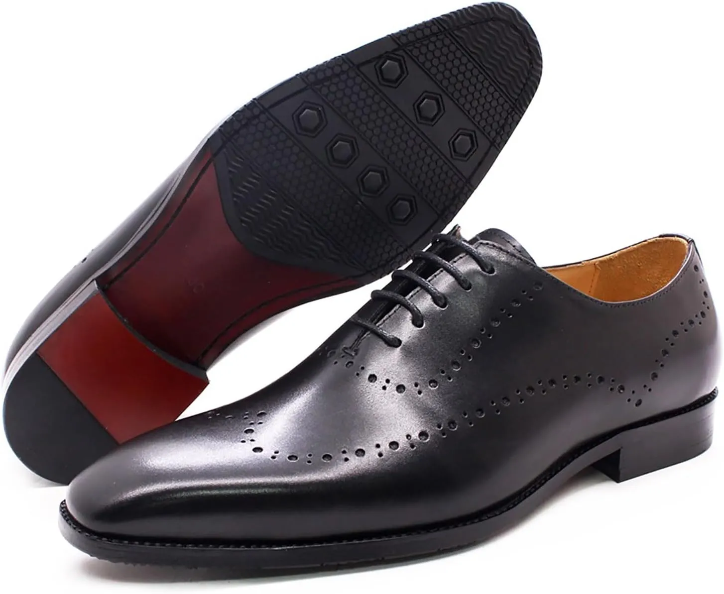 Mens Oxfords Casual Dress Formal Handmade Genuine Leather Brogues Derby Wedding Fashion Walking Shoes for Men