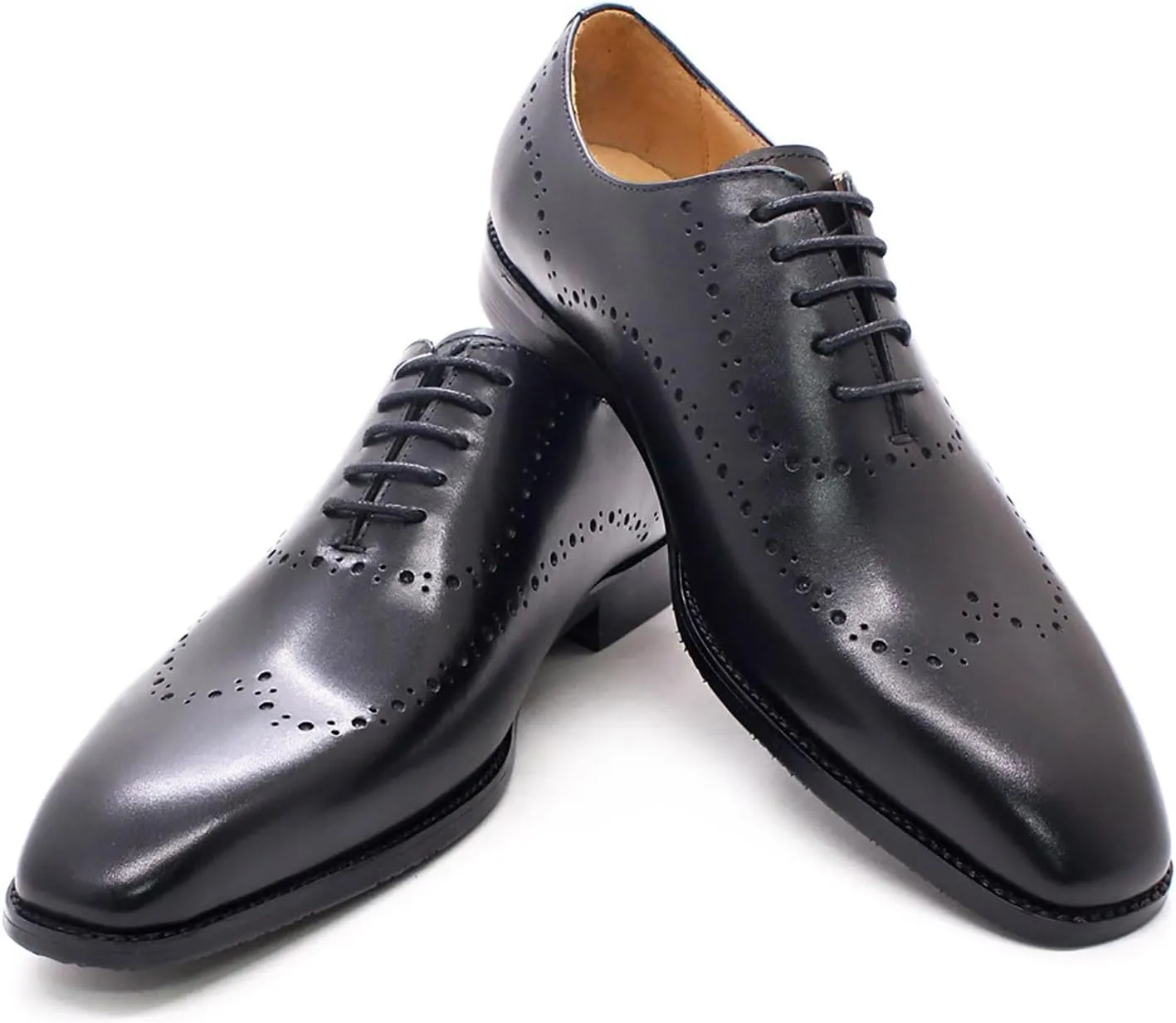 Mens Oxfords Casual Dress Formal Handmade Genuine Leather Brogues Derby Wedding Fashion Walking Shoes for Men