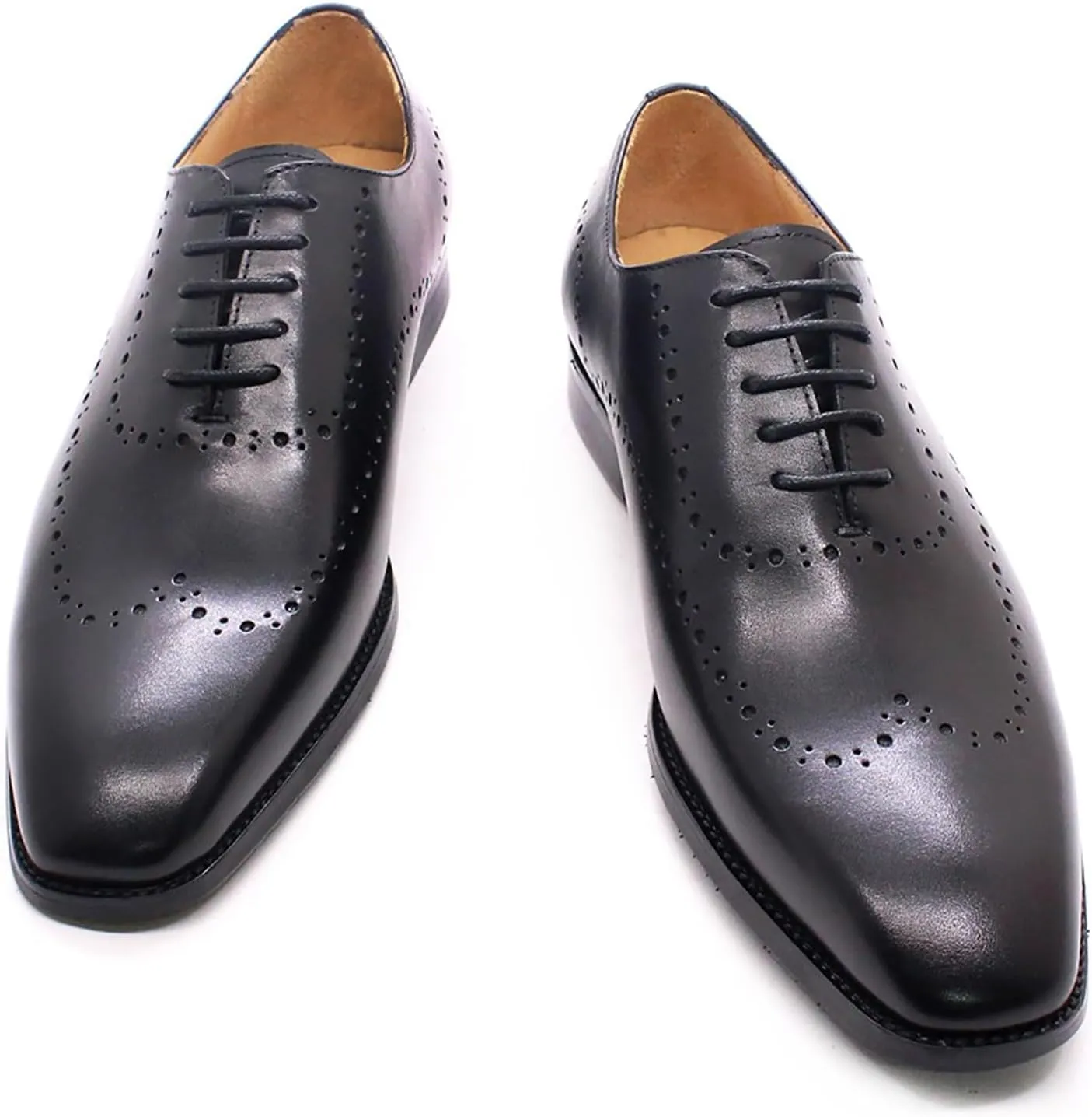 Mens Oxfords Casual Dress Formal Handmade Genuine Leather Brogues Derby Wedding Fashion Walking Shoes for Men