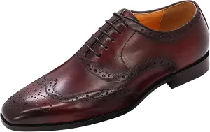 Men's Oxfords Dress Formal Wingtips Brogues Suit Shoes Genuine Leather Tuxedo Wedding Business Casual Comfortable Prom Shoes for Men