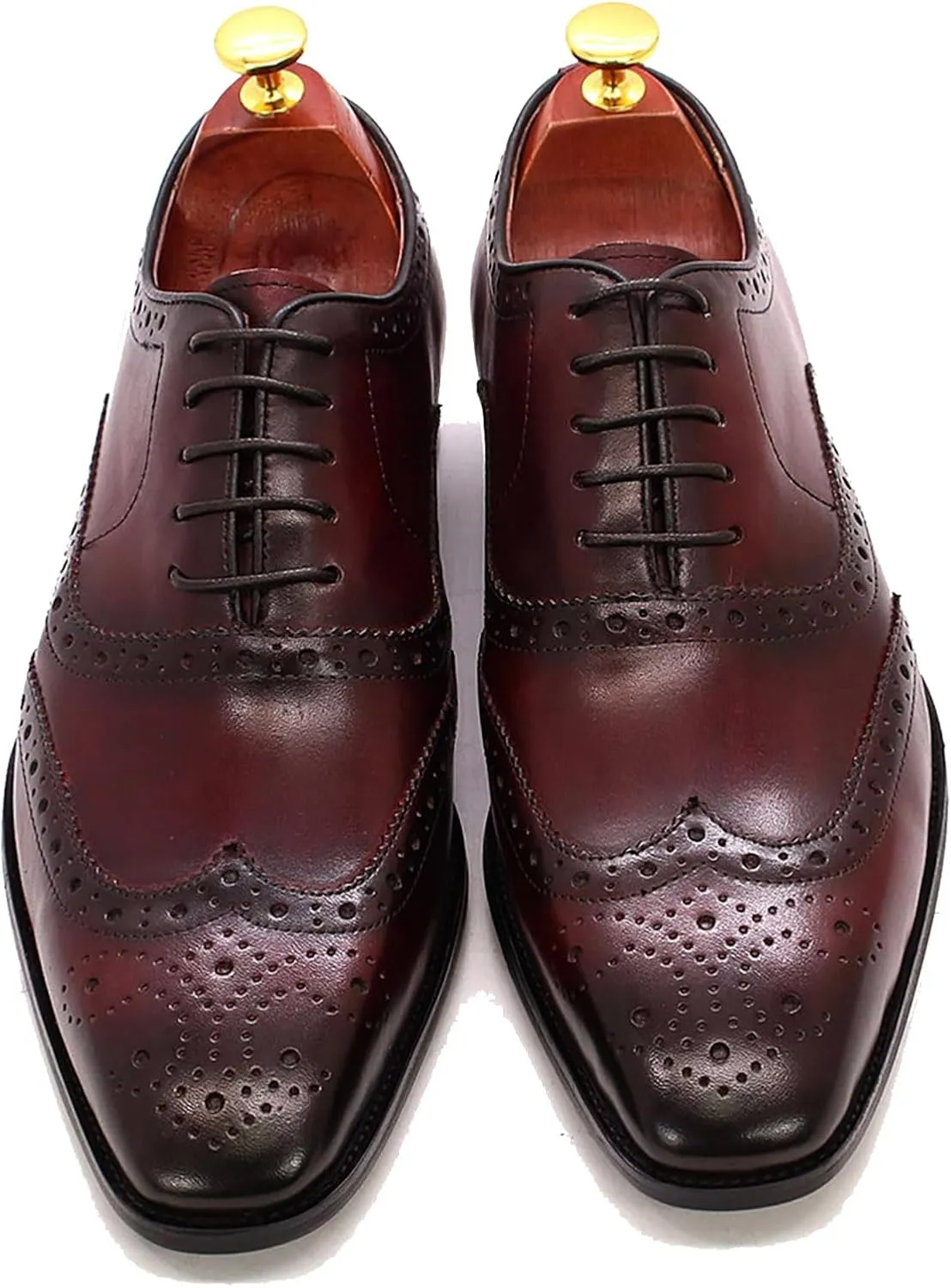 Men's Oxfords Dress Formal Wingtips Brogues Suit Shoes Genuine Leather Tuxedo Wedding Business Casual Comfortable Prom Shoes for Men