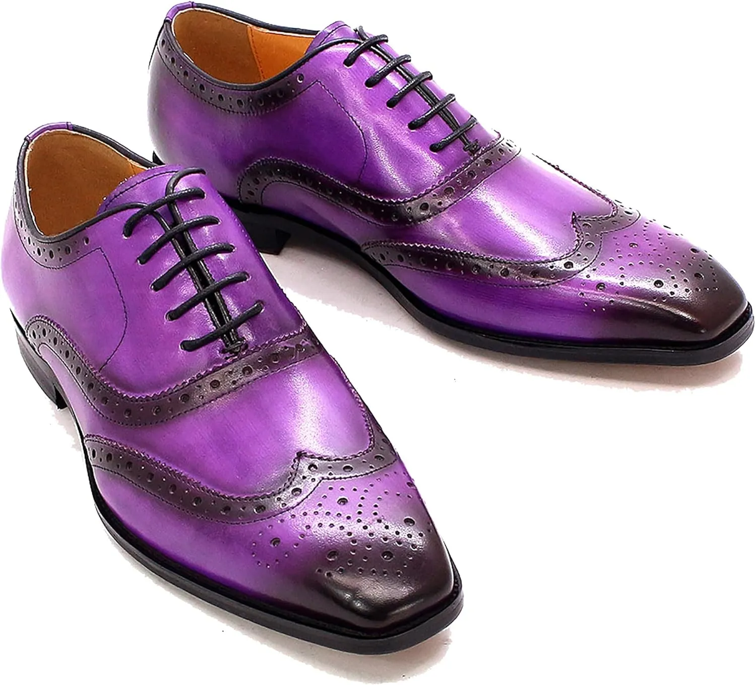 Men's Oxfords Dress Formal Wingtips Brogues Suit Shoes Genuine Leather Tuxedo Wedding Business Casual Comfortable Prom Shoes for Men