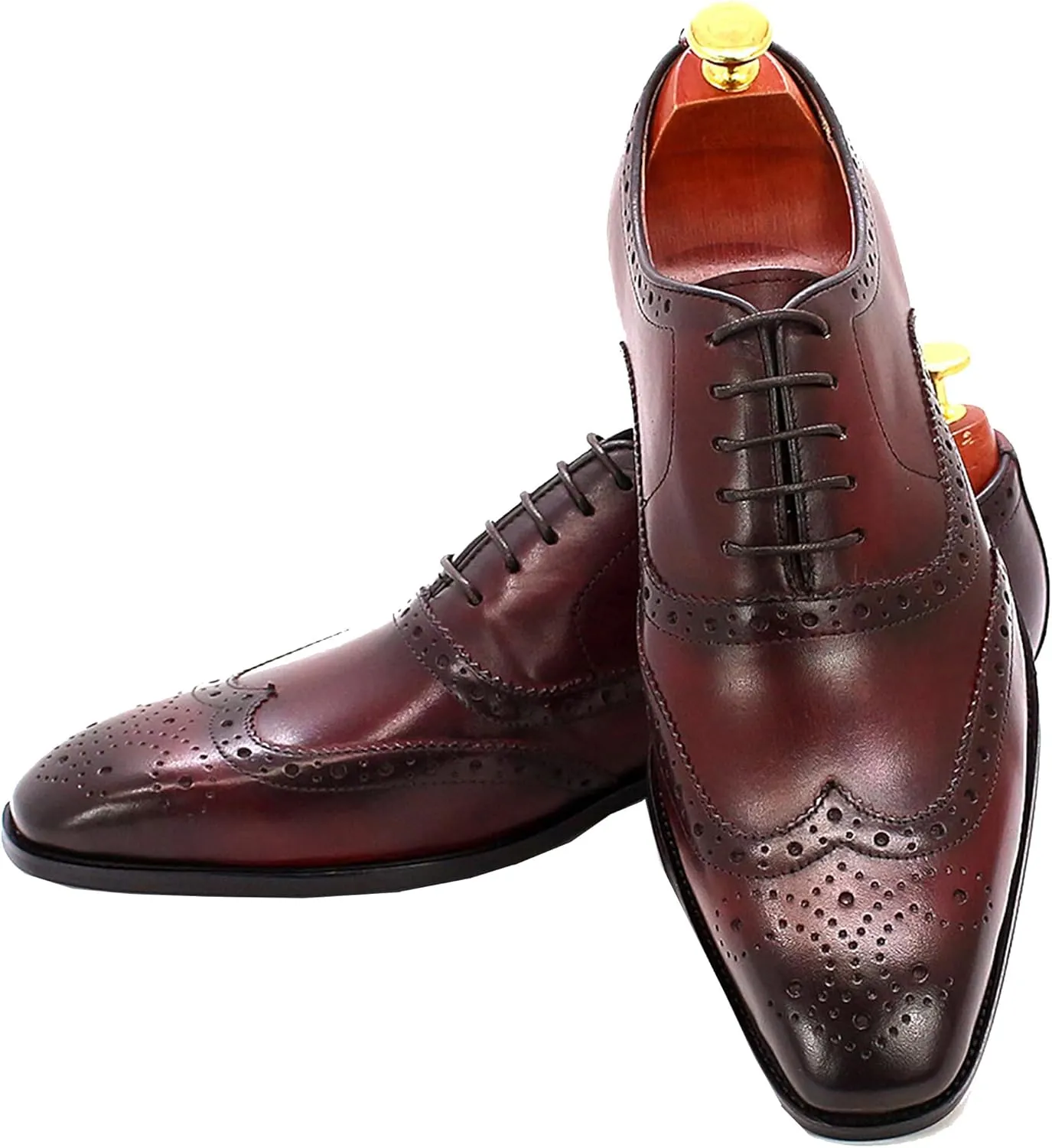 Men's Oxfords Dress Formal Wingtips Brogues Suit Shoes Genuine Leather Tuxedo Wedding Business Casual Comfortable Prom Shoes for Men