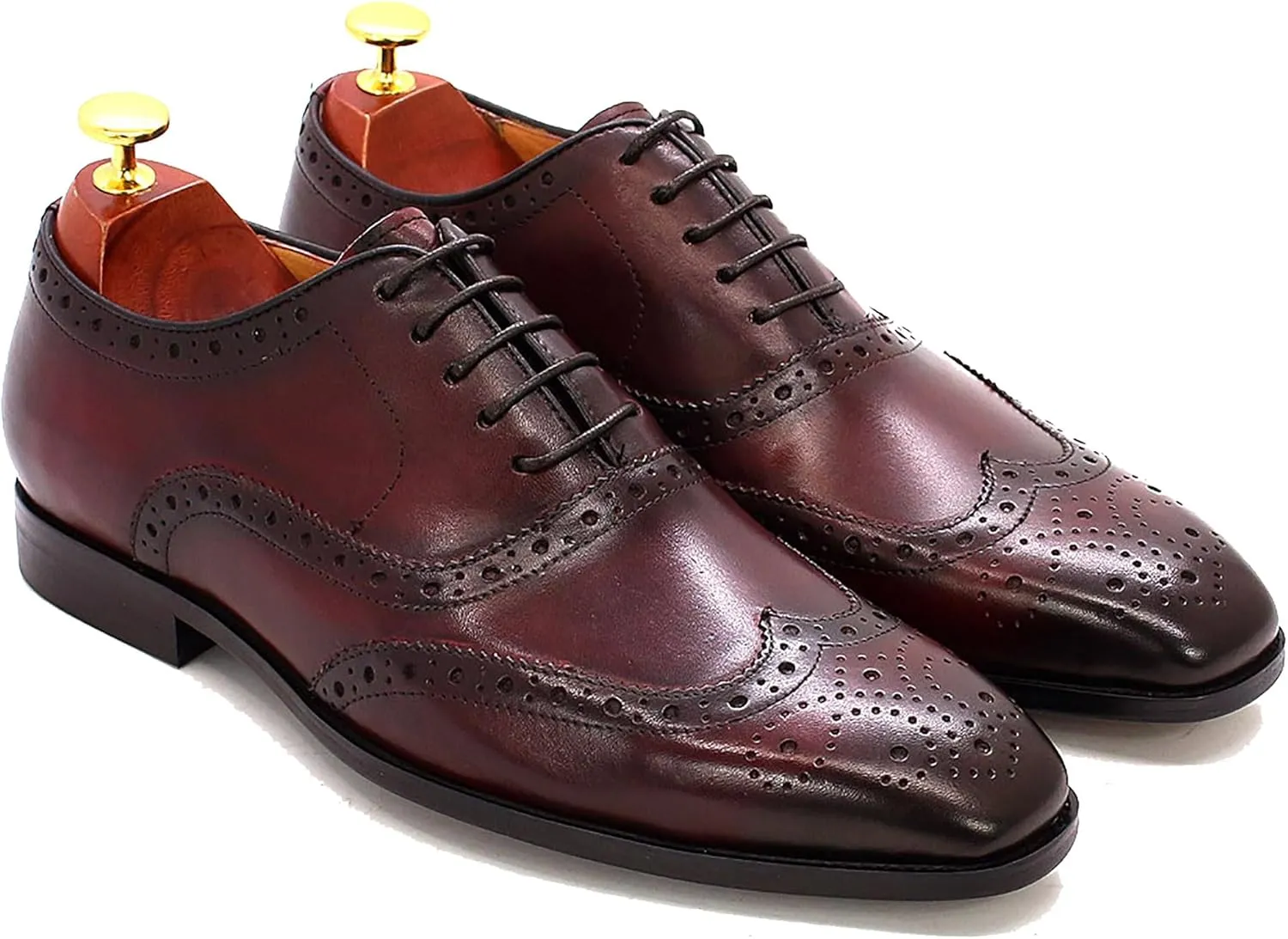 Men's Oxfords Dress Formal Wingtips Brogues Suit Shoes Genuine Leather Tuxedo Wedding Business Casual Comfortable Prom Shoes for Men