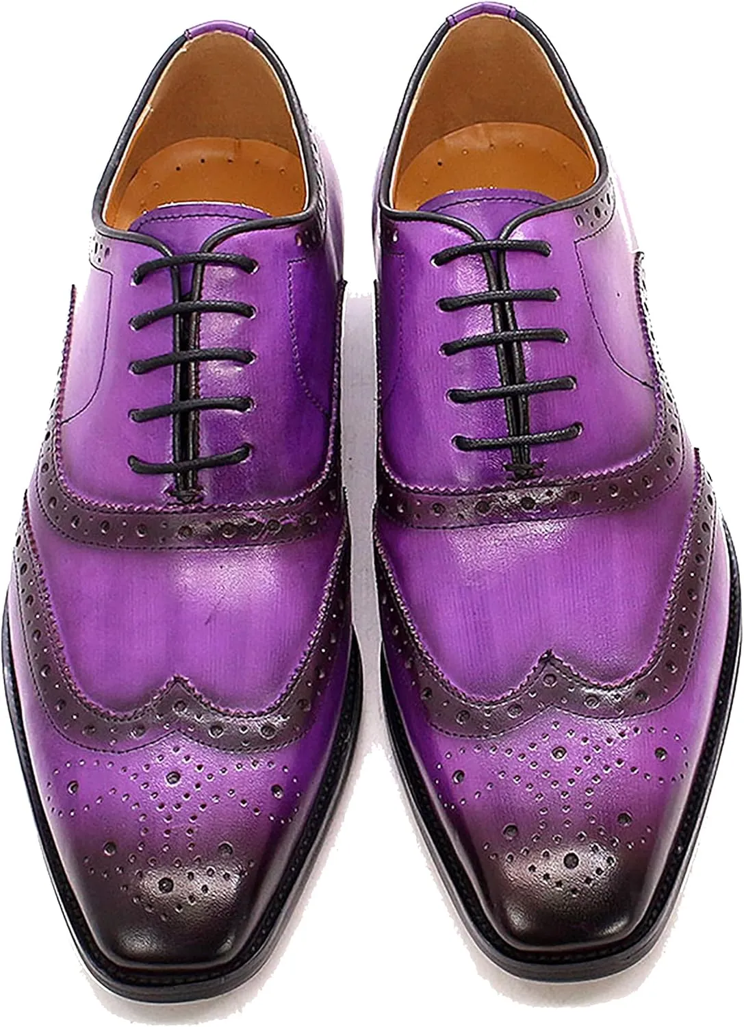 Men's Oxfords Dress Formal Wingtips Brogues Suit Shoes Genuine Leather Tuxedo Wedding Business Casual Comfortable Prom Shoes for Men
